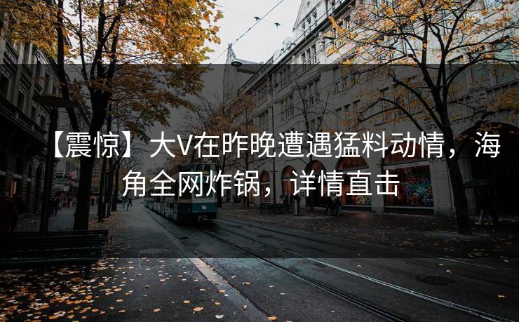 【震惊】大V在昨晚遭遇猛料动情，海角全网炸锅，详情直击  第1张